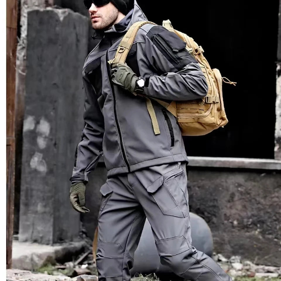 Nordfall Wind and Waterproof Outdoor Cargo Set for Men - Jacket and Pants for Extreme Weather and Activities