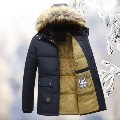 Men's Insulated Winter Parka with Fur Hood - Ultimate Warmth & Protection for Extreme Cold Weather